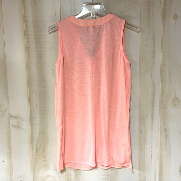 NWT White House Black Market Pink Pearl V Neck Tunic Top Sz XS Easy Tee - Picture 2 of 6